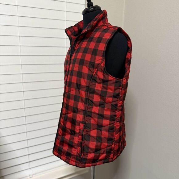 Jason Maxwell Red Black Buffalo Plaid Quilted Puffer Vest Women’s XL - Picture 3 of 7